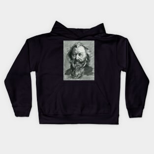 Johannes Brahms - charcoal portrait Kids Hoodie